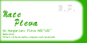 mate pleva business card